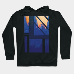 Blue Cityscape evening Hoodie